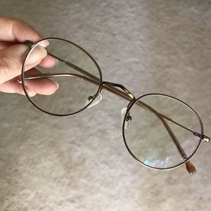 Round Brown Bronze Eyeglass Frames